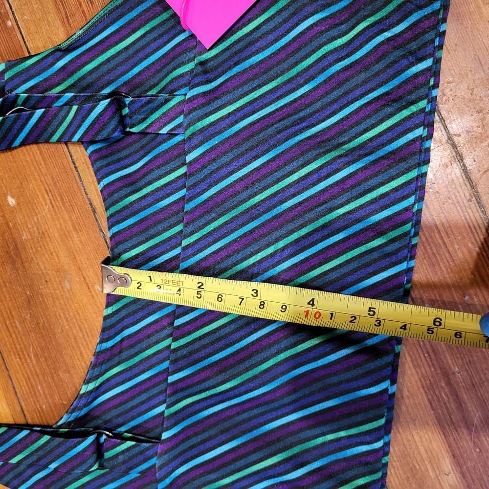 Terez Dynamic Blue and Green Bodysuit with Striking Stripes - Picture 5 of 5